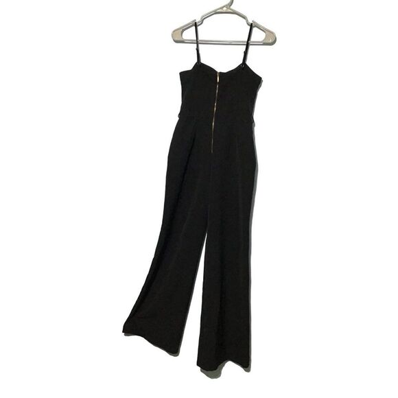 XOXO Black Jumpsuit Spaghetti Straps Wide Leg Pockets - Picture 4 of 10